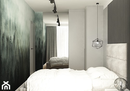 ul. Rogalskiego - Mała szara sypialnia, styl nowoczesny - zdjęcie od Patryk Kowalski Design