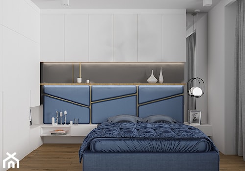 ul. Natolińska - Średnia szara sypialnia, styl nowoczesny - zdjęcie od Patryk Kowalski Design