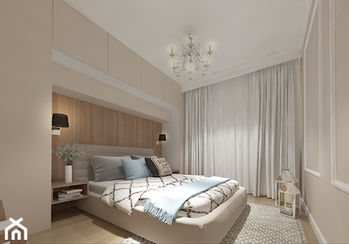 Duża beżowa biała sypialnia, styl tradycyjny - zdjęcie od Patryk Kowalski Design
