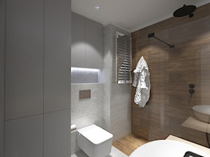 ul. Rogalskiego - Średnia bez okna z lustrem łazienka, styl nowoczesny - zdjęcie od Patryk Kowalski Design