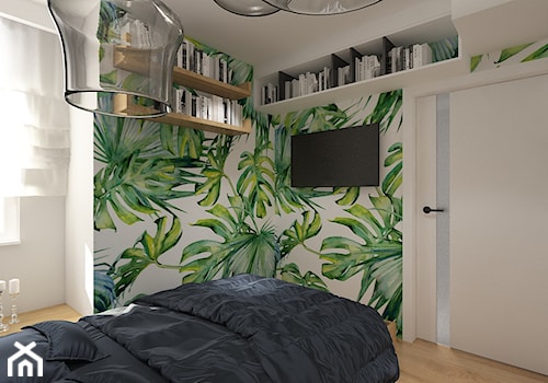 ul. Milenijna - Mała biała sypialnia, styl nowoczesny - zdjęcie od Patryk Kowalski Design