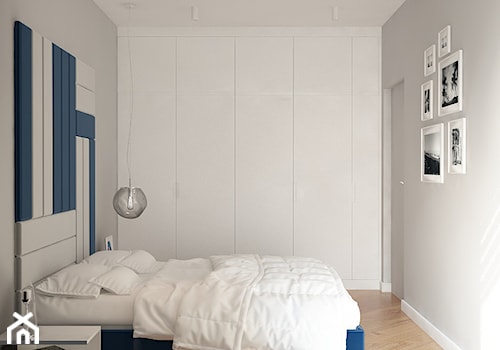 ul. Rydygiera - Średnia szara sypialnia, styl minimalistyczny - zdjęcie od Patryk Kowalski Design