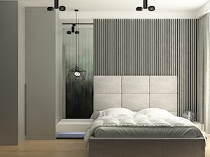 ul. Rogalskiego - Średnia szara sypialnia, styl nowoczesny - zdjęcie od Patryk Kowalski Design
