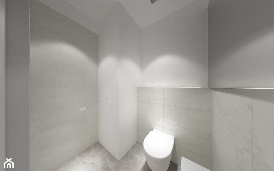ul. Potoki - Mała na poddaszu bez okna łazienka, styl minimalistyczny - zdjęcie od Patryk Kowalski Design
