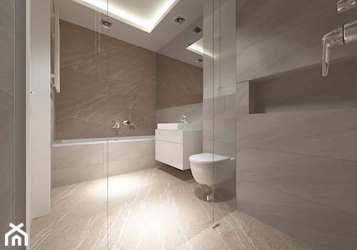 ul. Potoki - Średnia bez okna z punktowym oświetleniem łazienka, styl minimalistyczny - zdjęcie od Patryk Kowalski Design