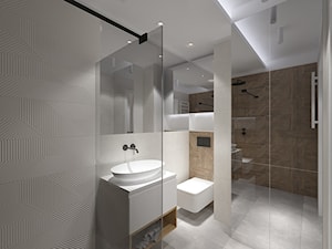 ul. Milenijna - Średnia bez okna z lustrem z punktowym oświetleniem łazienka, styl nowoczesny - zdjęcie od Patryk Kowalski Design