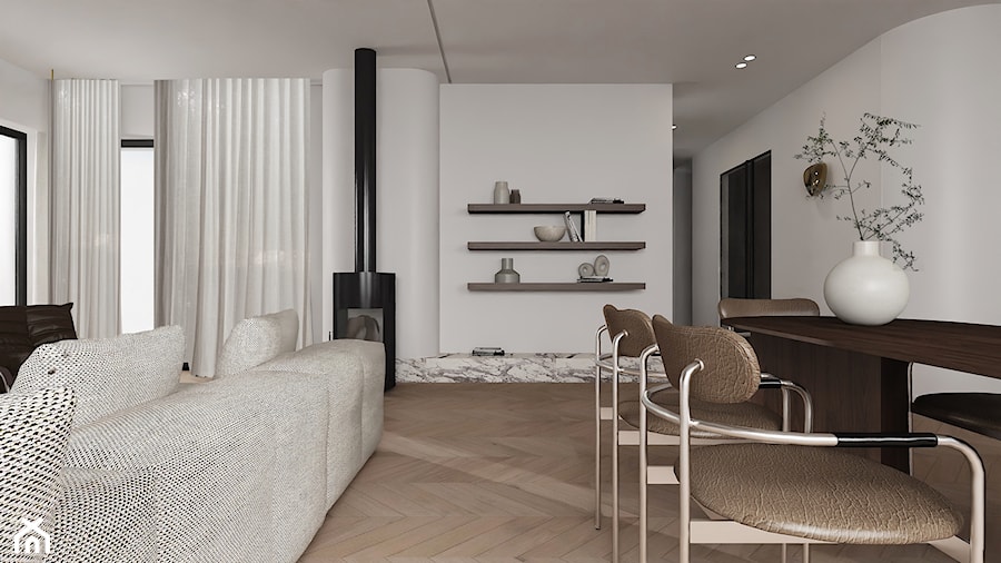 Dom pod Wrocławiem - Salon, styl minimalistyczny - zdjęcie od MUTE Interiors