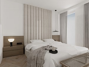 Mieszkanie na poznańskim Grunwaldzie - Sypialnia, styl minimalistyczny - zdjęcie od MUTE Interiors