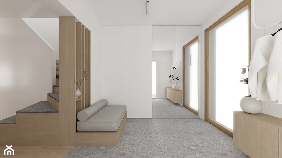 Dom na Starym Bemowie - Hol / przedpokój, styl minimalistyczny - zdjęcie od MUTE Interiors