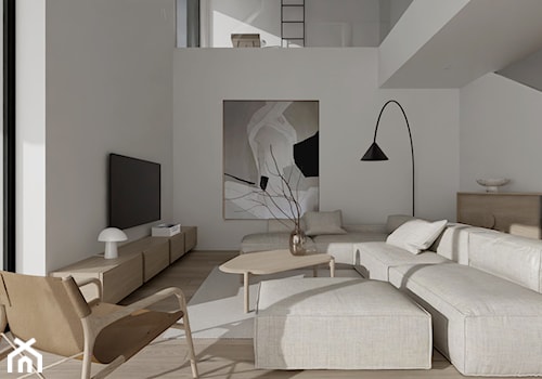 Dom nad jeziorem - Salon, styl minimalistyczny - zdjęcie od MUTE Interiors