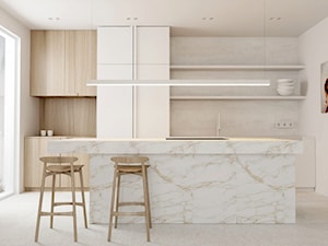 Wnętrza mieszkania w kolorystyce karmelu - Kuchnia, styl minimalistyczny - zdjęcie od MUTE Interiors