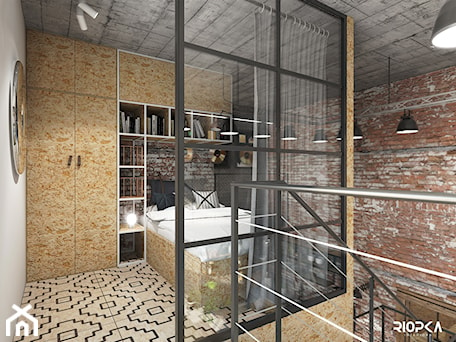 Aranżacje wnętrz - Sypialnia: Rock Loft - Riopka Interiors. Przeglądaj, dodawaj i zapisuj najlepsze zdjęcia, pomysły i inspiracje designerskie. W bazie mamy już prawie milion fotografii!