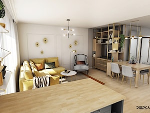 Metamorfoza mieszkania na Bielanach - Salon, styl glamour - zdjęcie od Riopka Interiors
