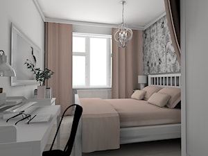 Mieszkanie Głogów - Średnia szara z biurkiem sypialnia, styl tradycyjny - zdjęcie od JASMINHOME Marta Miszkiewicz
