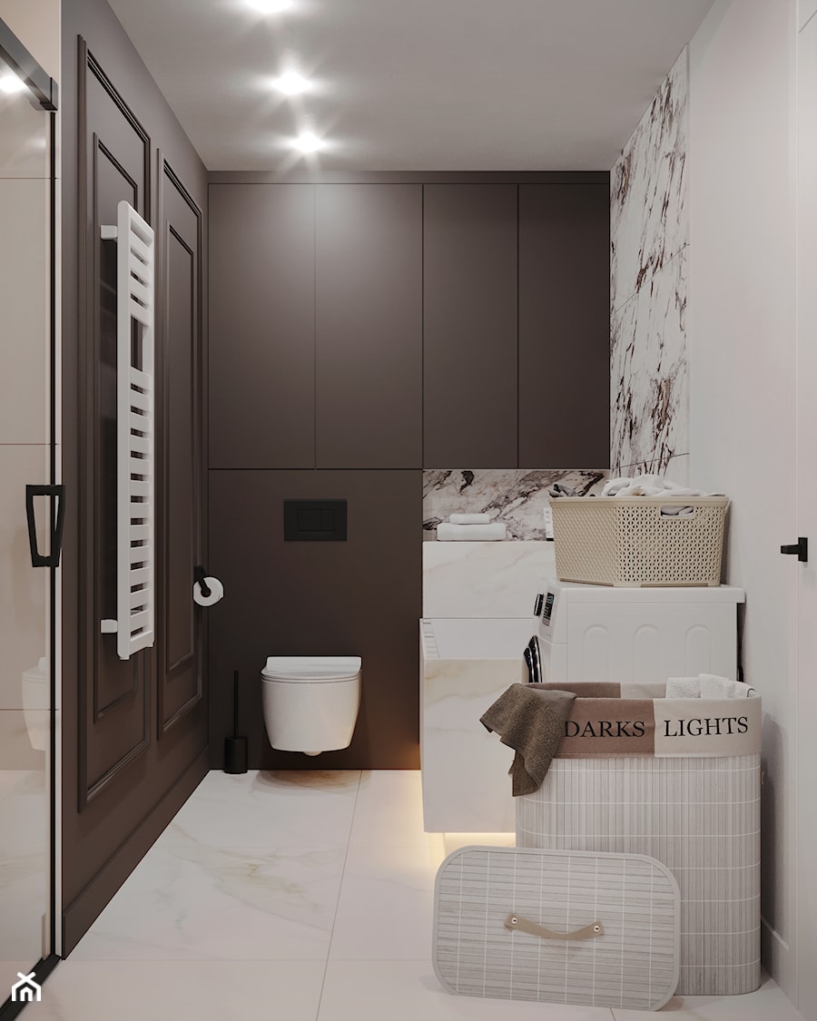 Łazienka w domu na wsi w wersji brązowej - Łazienka, styl nowoczesny - zdjęcie od cosily- biuro projektowania wnętrz