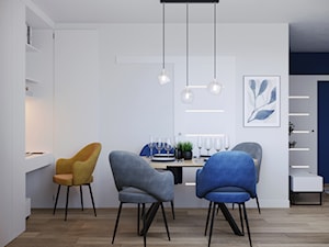 Mieszkanie z niebieskim kolorem przewodnim - Jadalnia, styl nowoczesny - zdjęcie od cosily- biuro projektowania wnętrz
