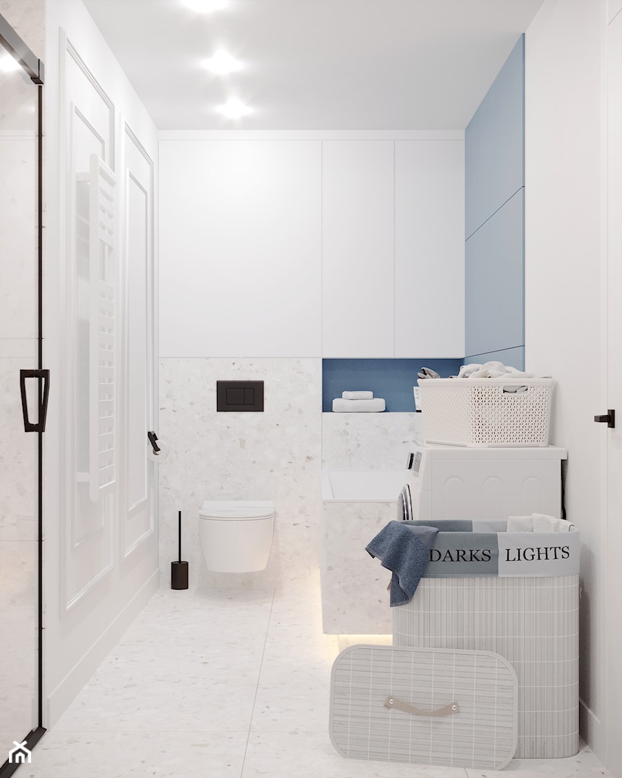 Łazienka w domu na wsi w wersji niebieskiej - Łazienka, styl nowoczesny - zdjęcie od cosily- biuro projektowania wnętrz