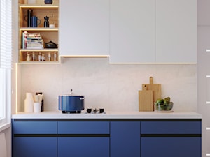 Mieszkanie z niebieskim kolorem przewodnim - Kuchnia, styl nowoczesny - zdjęcie od cosily- biuro projektowania wnętrz