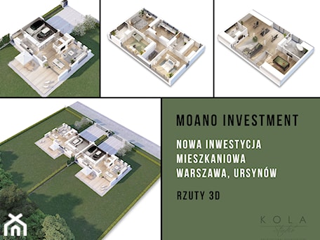 Aranżacje wnętrz - Domy: Rzuty deweloperskie 3d - Domy, styl minimalistyczny - KOLA Studio Wizualizacje Architektoniczne. Przeglądaj, dodawaj i zapisuj najlepsze zdjęcia, pomysły i inspiracje designerskie. W bazie mamy już prawie milion fotografii!