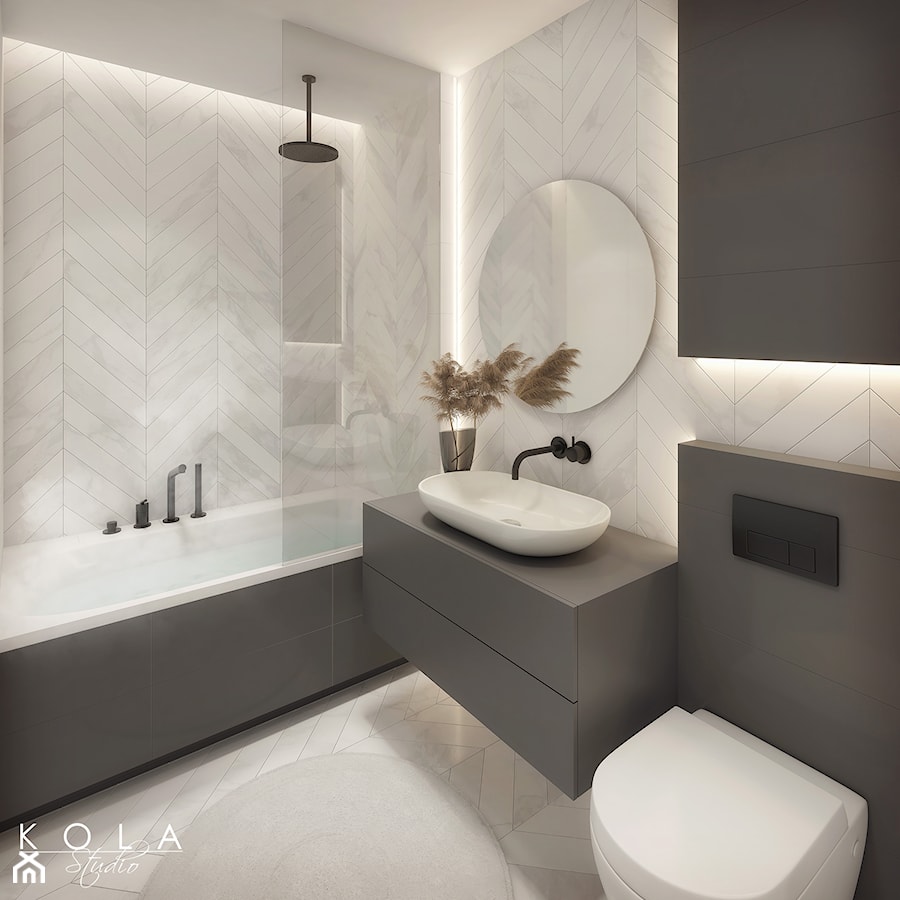 Nowoczesna elegancka łazienka - zdjęcie od KOLA Studio Wizualizacje Architektoniczne