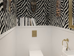 Powder room w zebrę - zdjęcie od KOLA Studio Wizualizacje Architektoniczne