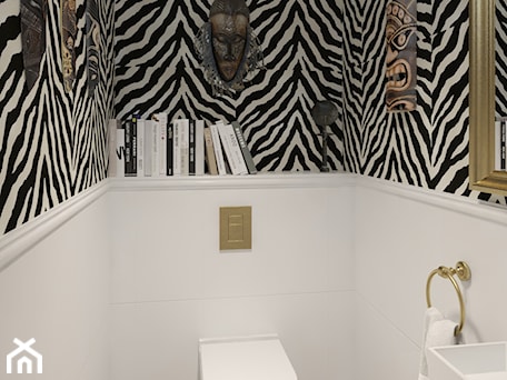 Aranżacje wnętrz - Łazienka: Powder room w zebrę - KOLA Studio Wizualizacje Architektoniczne. Przeglądaj, dodawaj i zapisuj najlepsze zdjęcia, pomysły i inspiracje designerskie. W bazie mamy już prawie milion fotografii!