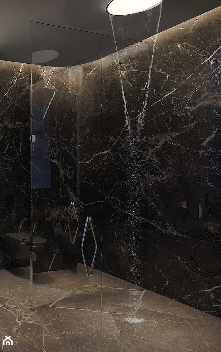 Wizualizacja łazienki - deszczownica - zdjęcie od KOLA Studio Wizualizacje Architektoniczne