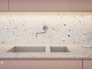 Bateria kuchenna Omnires & różowa kuchnia lastryko - zdjęcie od KOLA Studio Wizualizacje Architektoniczne