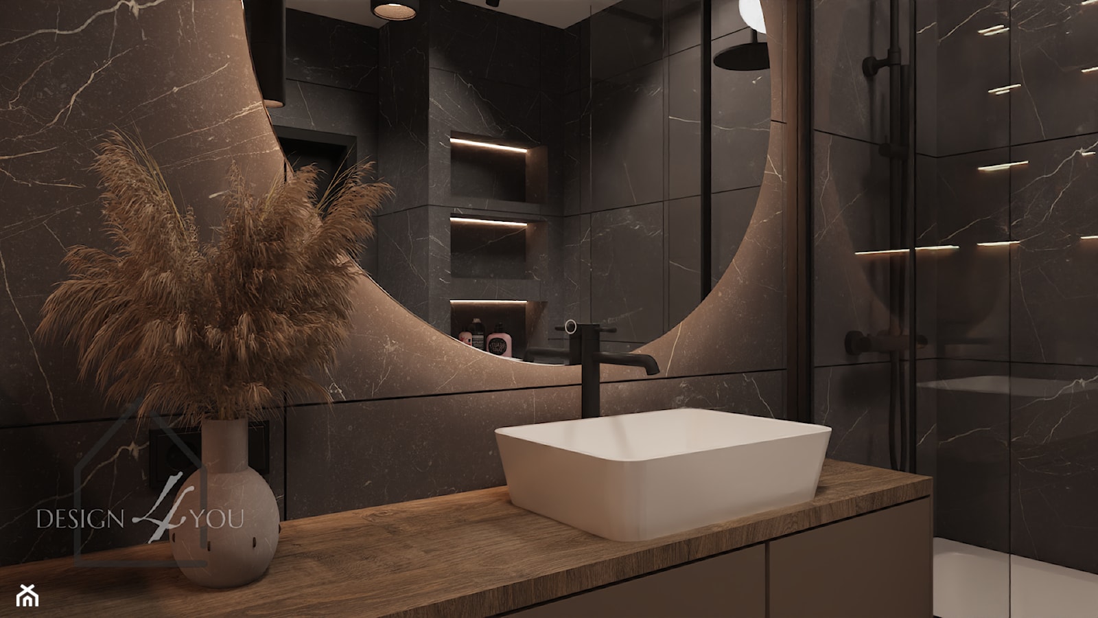 Mała łazienka z wanną i czarną armaturą - Łazienka, styl nowoczesny - zdjęcie od zanetaprojektuje - Homebook