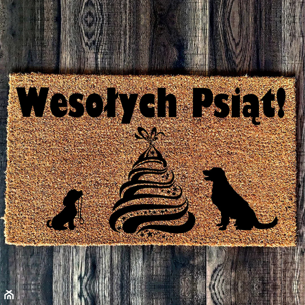 ,,Wesołych Psiąt!'' Wycieraczka kokosowa - zdjęcie od GravStyle - Homebook