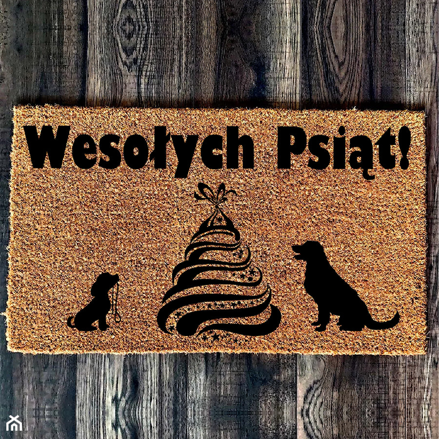 ,,Wesołych Psiąt!'' Wycieraczka kokosowa - zdjęcie od GravStyle