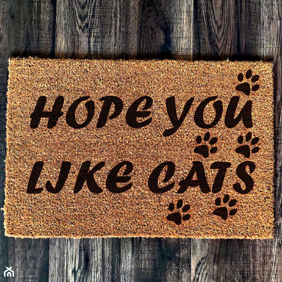 ,,Hope you like cats" Wycieraczka kokosowa - zdjęcie od GravStyle