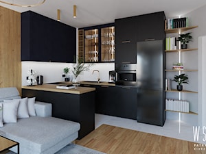 Projekt salonu z kuchnia - Kuchnia, styl nowoczesny - zdjęcie od Wsedno-biuro projektowe Patrycja Manisz