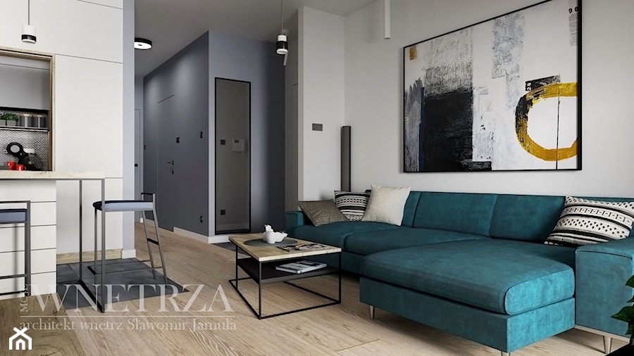 Mieszkanie w Rzeszowie - Salon, styl nowoczesny - zdjęcie od MOJE WNĘTRZA Pracownia Projektowa Jamuła Sławomir