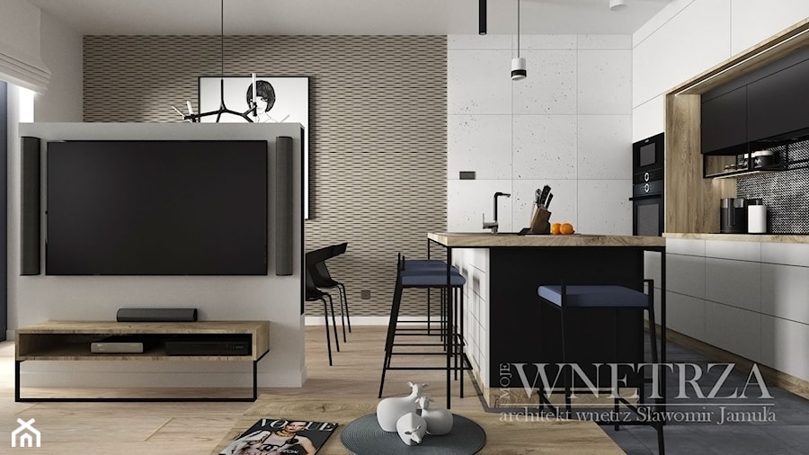 Mieszkanie w Rzeszowie - Salon, styl nowoczesny - zdjęcie od MOJE WNĘTRZA Pracownia Projektowa Jamuła Sławomir