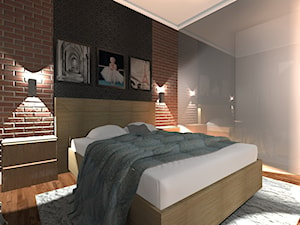 Sypialnia, styl industrialny - zdjęcie od Sylwia Milwicz- Projektowanie wnętrz