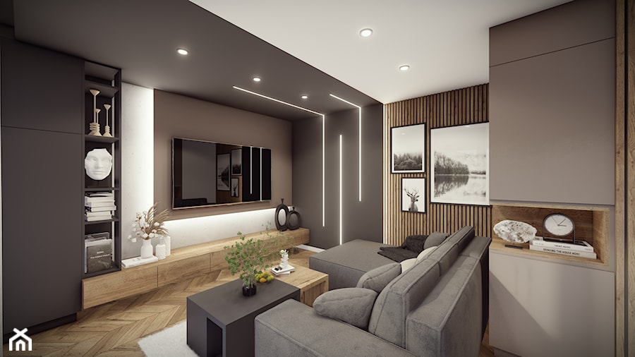 Mieszkanie Rzeszów - Salon, styl minimalistyczny - zdjęcie od HEXA Studio