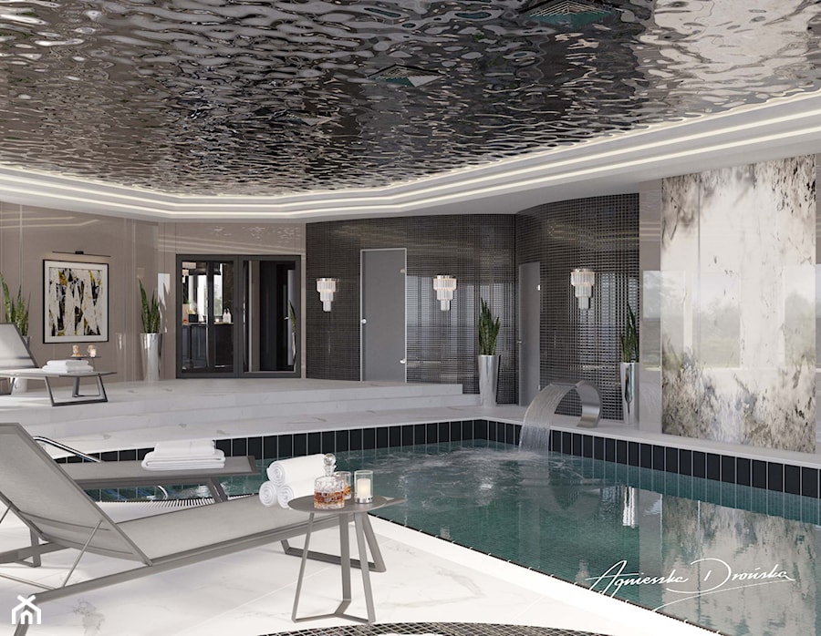 Projekt basenu w nowoczesnym domu - zdjęcie od Projektowanie wnętrz Agnieszka Drońska