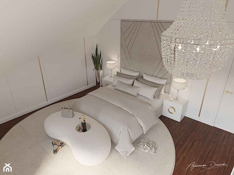 Nowoczesny i elegancki apartament- projekt i aranżacja - Sypialnia, styl nowoczesny - zdjęcie od Projektowanie wnętrz Agnieszka Drońska