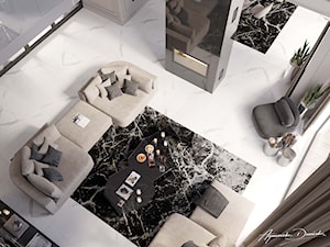 Aranżacja nowoczesnego salonu-dom jednorodzinny - zdjęcie od Projektowanie wnętrz Agnieszka Drońska