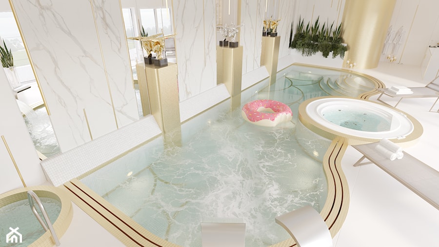 Projekt basenu w nowoczesnym domu - zdjęcie od Projektowanie wnętrz Agnieszka Drońska