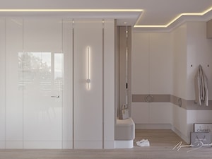 Nowoczesny, elegancki apartament- beż, taupe i złoto - Salon, styl nowoczesny - zdjęcie od Projektowanie wnętrz Agnieszka Drońska