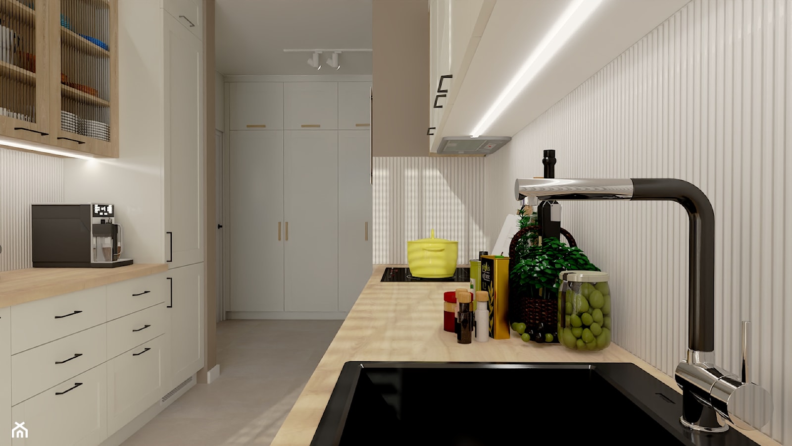 Salon z kuchnią w stylu skandynawskim - zdjęcie od Projekt Wnętrza Katarzyna Bednarko - Homebook