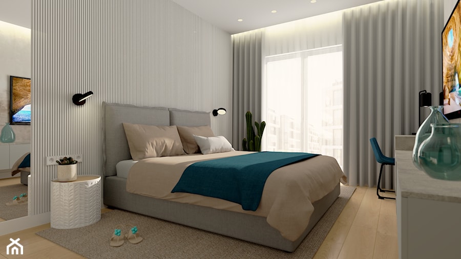 Projekt sypialni w stylu hotelowym. - zdjęcie od Projekt Wnętrza Katarzyna Bednarko