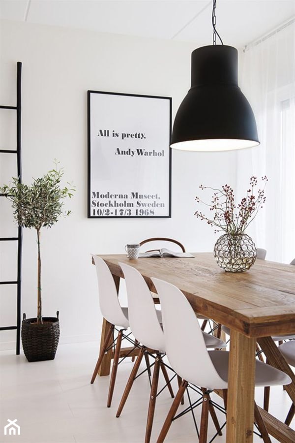 Mała biała jadalnia jako osobne pomieszczenie, styl skandynawski - zdjęcie od DominikaWalczak