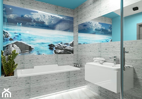Nowoczesna łazienka w morskim stylu. - zdjęcie od JLT DESIGN