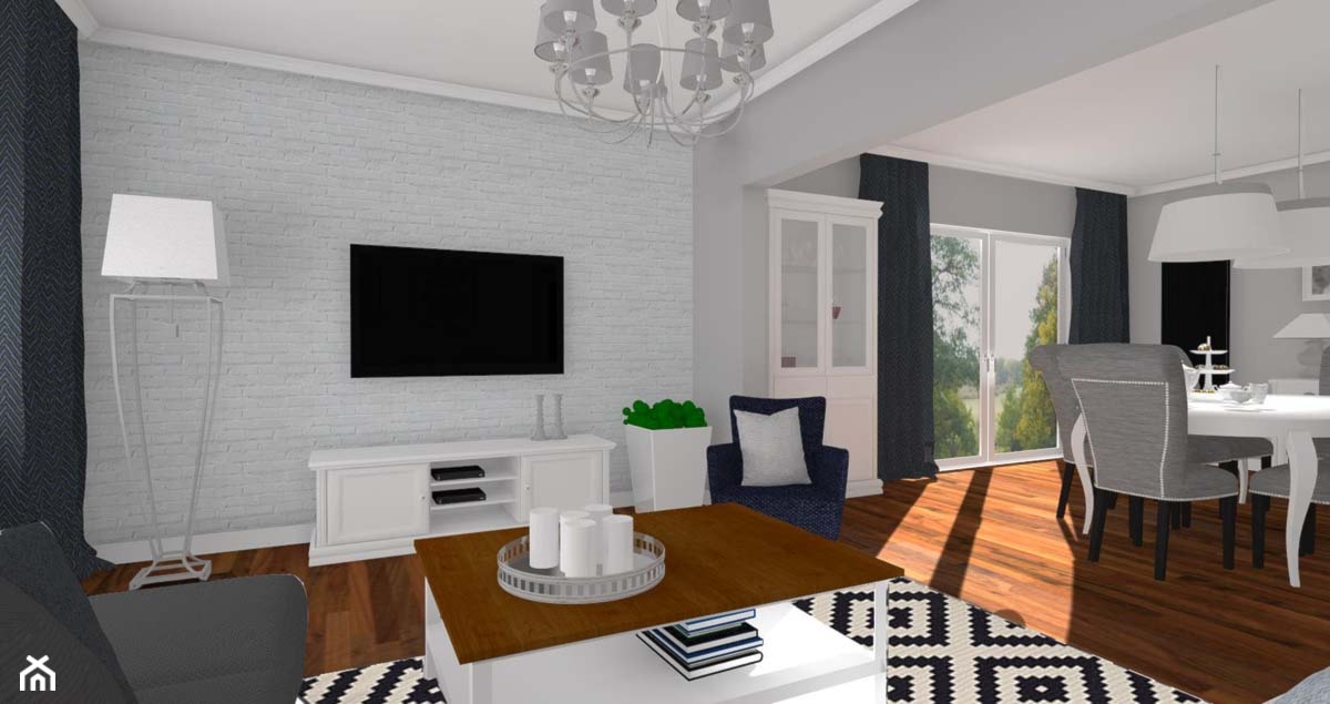 Projekt wnętrza domu na Glinkach - Salon, styl glamour - zdjęcie od JLT DESIGN - Homebook