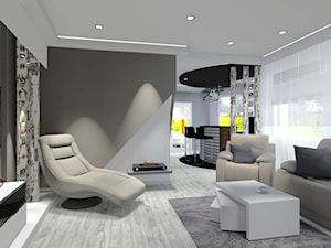 Projekt wnętrza nowoczesnego domu w Bydgoszczy - Salon, styl nowoczesny - zdjęcie od JLT DESIGN