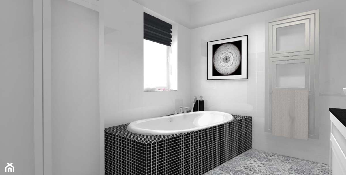 Projekt wnętrza domu na Glinkach - Średnia łazienka z oknem, styl glamour - zdjęcie od JLT DESIGN - Homebook