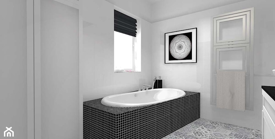 Projekt wnętrza domu na Glinkach - Średnia łazienka z oknem, styl glamour - zdjęcie od JLT DESIGN